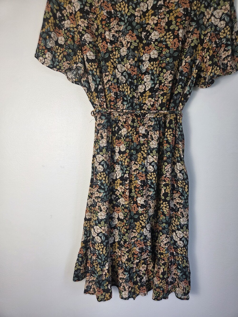 Dynamite Floral Ruffle Wrap Dress - Picture 8 of 8